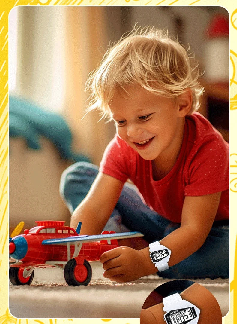 Montres numériques créatives pour enfants, lumineux, étanche, bracelet en Silicone, montre de sport pour hommes, réveil multifonction MAEJORKEN