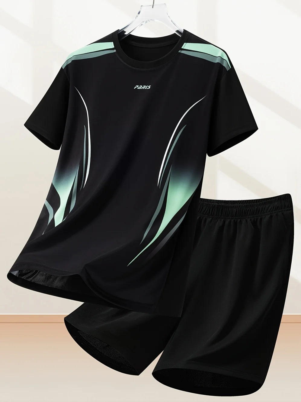 Vêtements pour enfants, ensemble décontracté à imprimé football, col rond, manches courtes et short, ensemble sportif d'été pour garçons, basketball, football MAEJORKEN