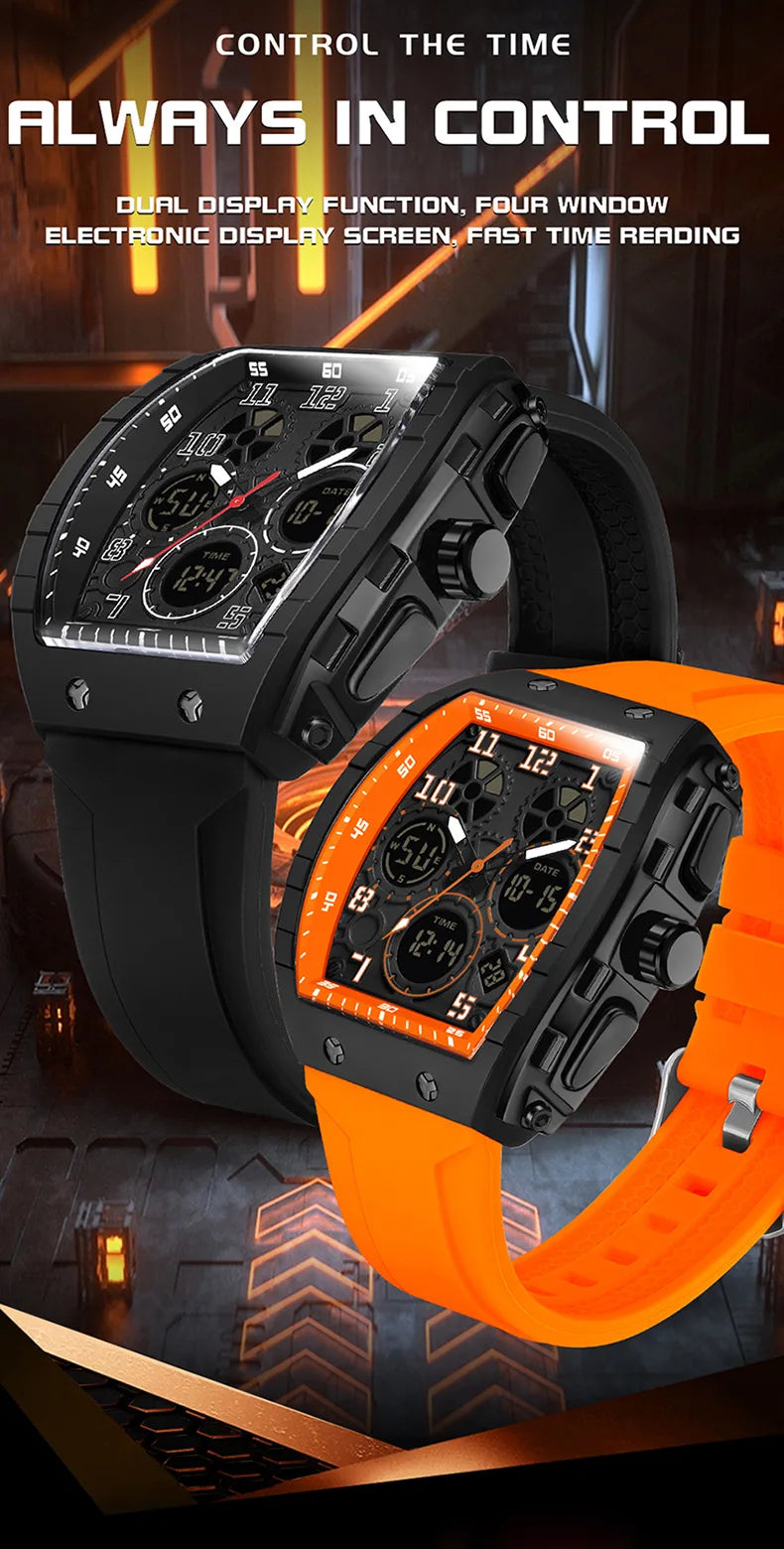 2025 marque hommes montre électronique montre numérique multifonctionnel réveil mode tendance Silicone étanche mâle mode horloge MAEJORKEN