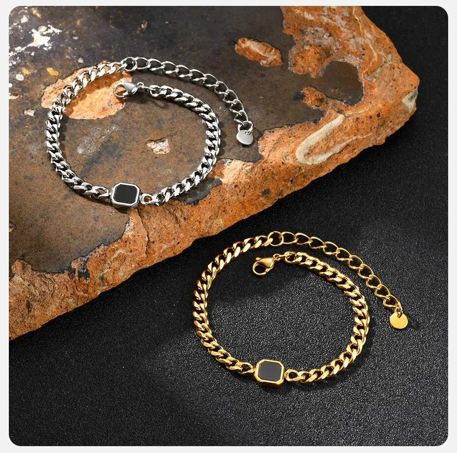 Bracelet tendance pour hommes, Bracelet à chaîne cubaine en acier inoxydable, cadeau de bijoux pour mari BBF fils MAEJORKEN