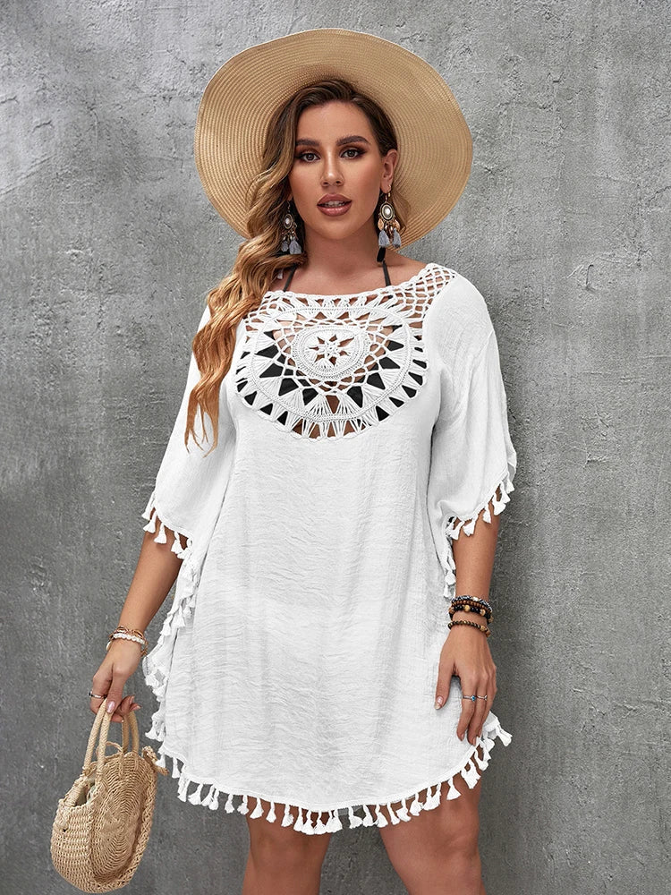 Robe de plage ample, grande taille, Sexy, Cover-Up pour les maillots de bain, ajouré, décontractée, pour les vacances, vêtements de plage MAEJORKEN