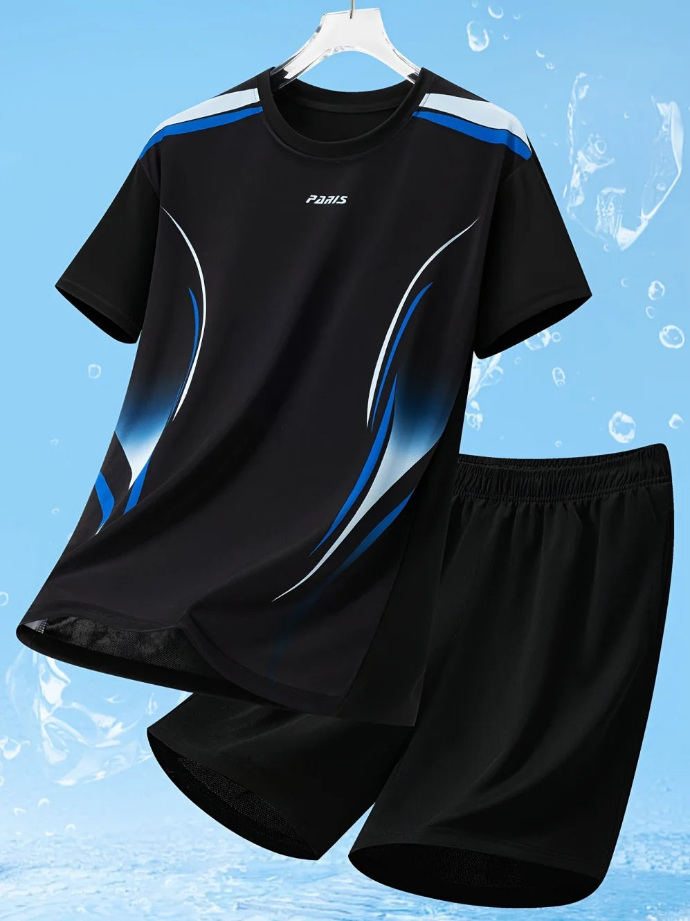 Vêtements pour enfants, ensemble décontracté à imprimé football, col rond, manches courtes et short, ensemble sportif d'été pour garçons, basketball, football MAEJORKEN