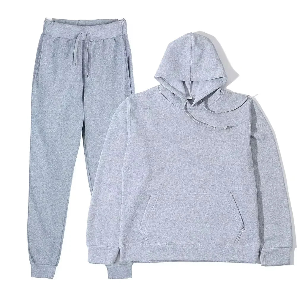 Ensemble survêtement couleur unie sweat à capuche + pantalon du S au 3XL