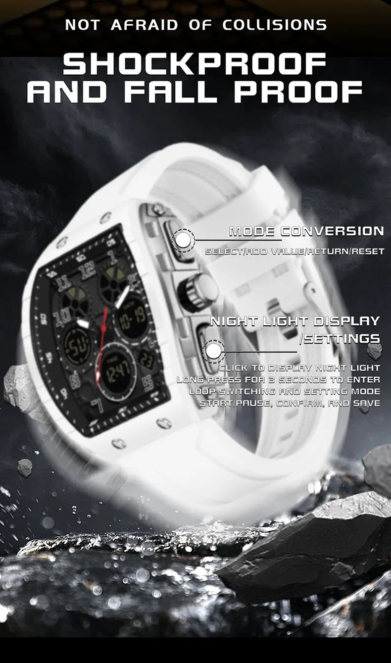 2025 marque hommes montre électronique montre numérique multifonctionnel réveil mode tendance Silicone étanche mâle mode horloge MAEJORKEN
