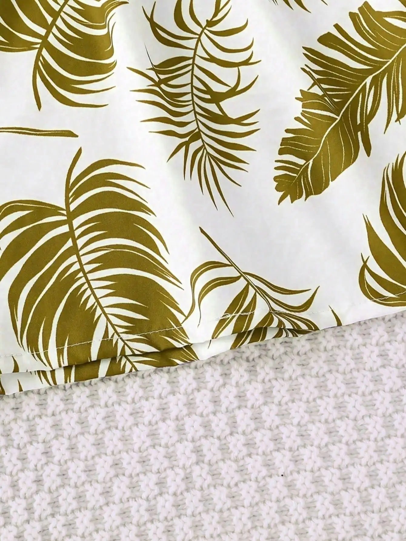 Robe d'été sans manches à imprimé feuilles pour fille - mélange de polyester extensible décontracté, design épaules dénudées, longueur genou, jupe de plage du 8 au 12 ans MAEJORKEN