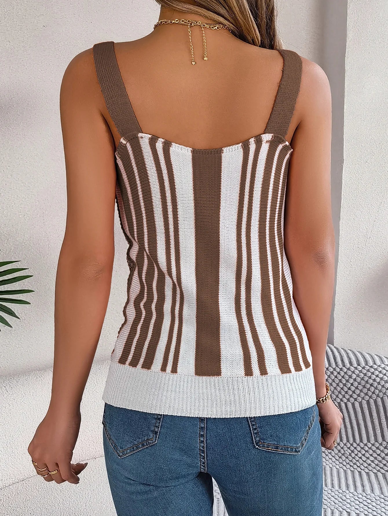 VigoCasey 2025 dame hors épaule moulante sangle haut Sexy femmes Patchwork tricot gilet été femme sans manches décontracté hauts vêtements MAEJORKEN