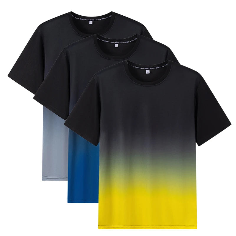 T-shirt homme grande taille 1XL-7XL manches courtes hauts printemps été dégradé t-shirts séchage rapide hommes Sport surdimensionné respirant T-shirt MAEJORKEN