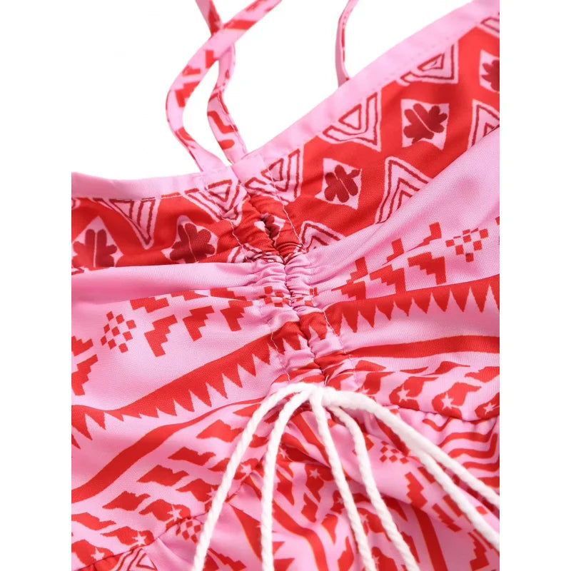 Robe de plage à cordon de serrage dopamine pour femmes grandes tailles, mode européenne et américaine, robe de plage dos nu MAEJORKEN