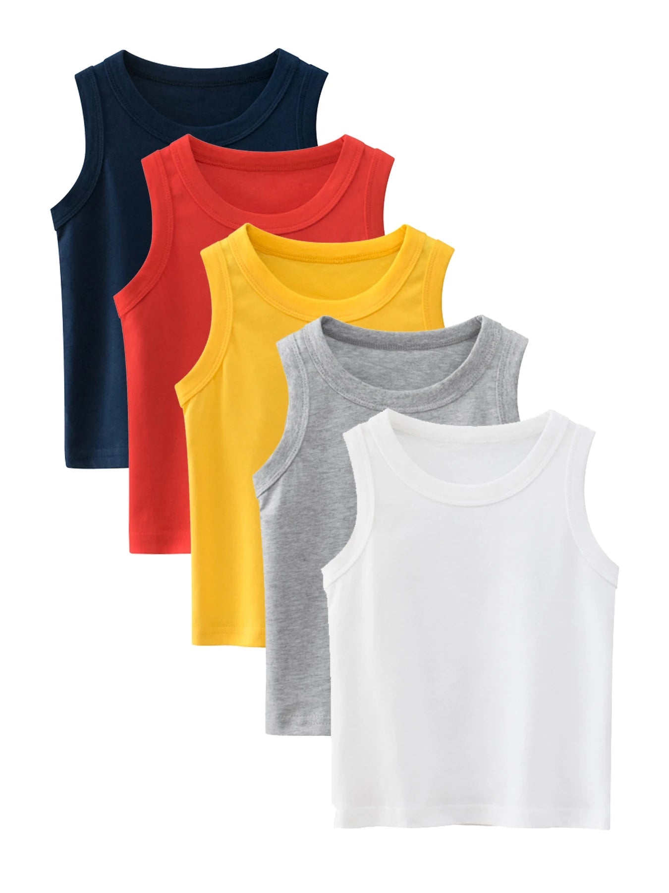 Débardeur en coton à col rond pour garçons, décontracté, confortable et respirant, vêtements d'été pour enfants, gilet pour bébé MAEJORKEN