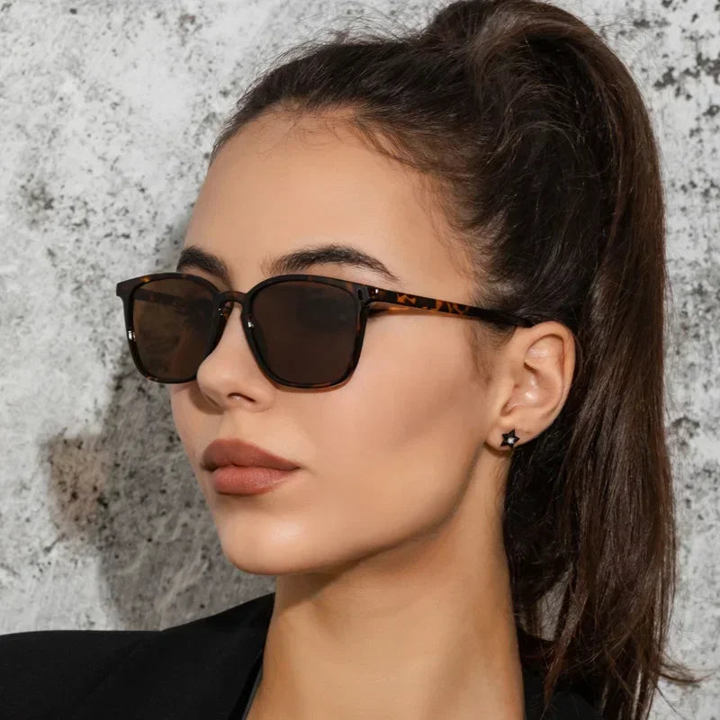 Lunettes De soleil carrées femme rétro marque Designer nuances noir