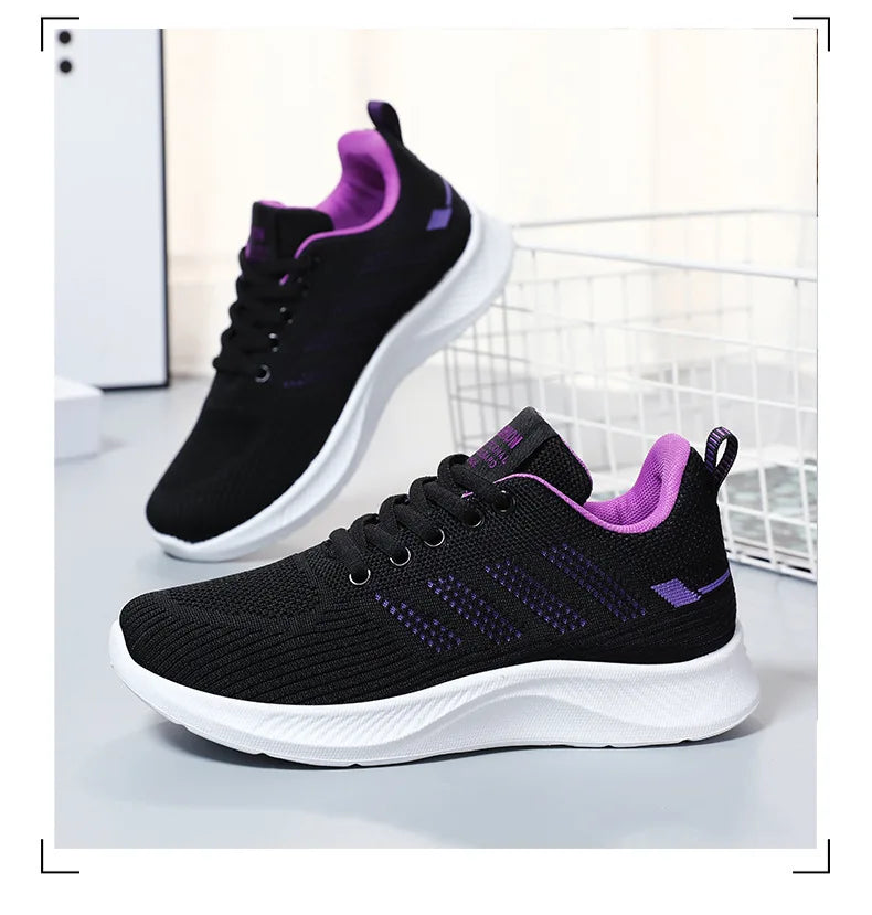Litfun femmes chaussures de sport décontractées mode femme fond souple baskets respirant maille chaussures de course loisirs chaussures plates légères MAEJORKEN
