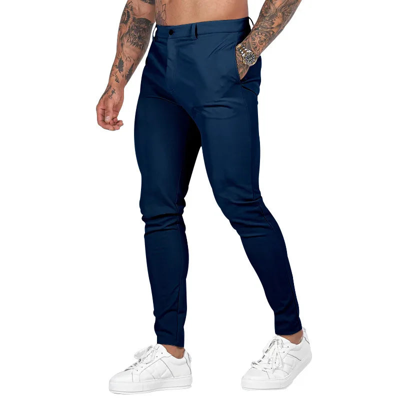 Pantalon Slim couleur unie du S au 3XL