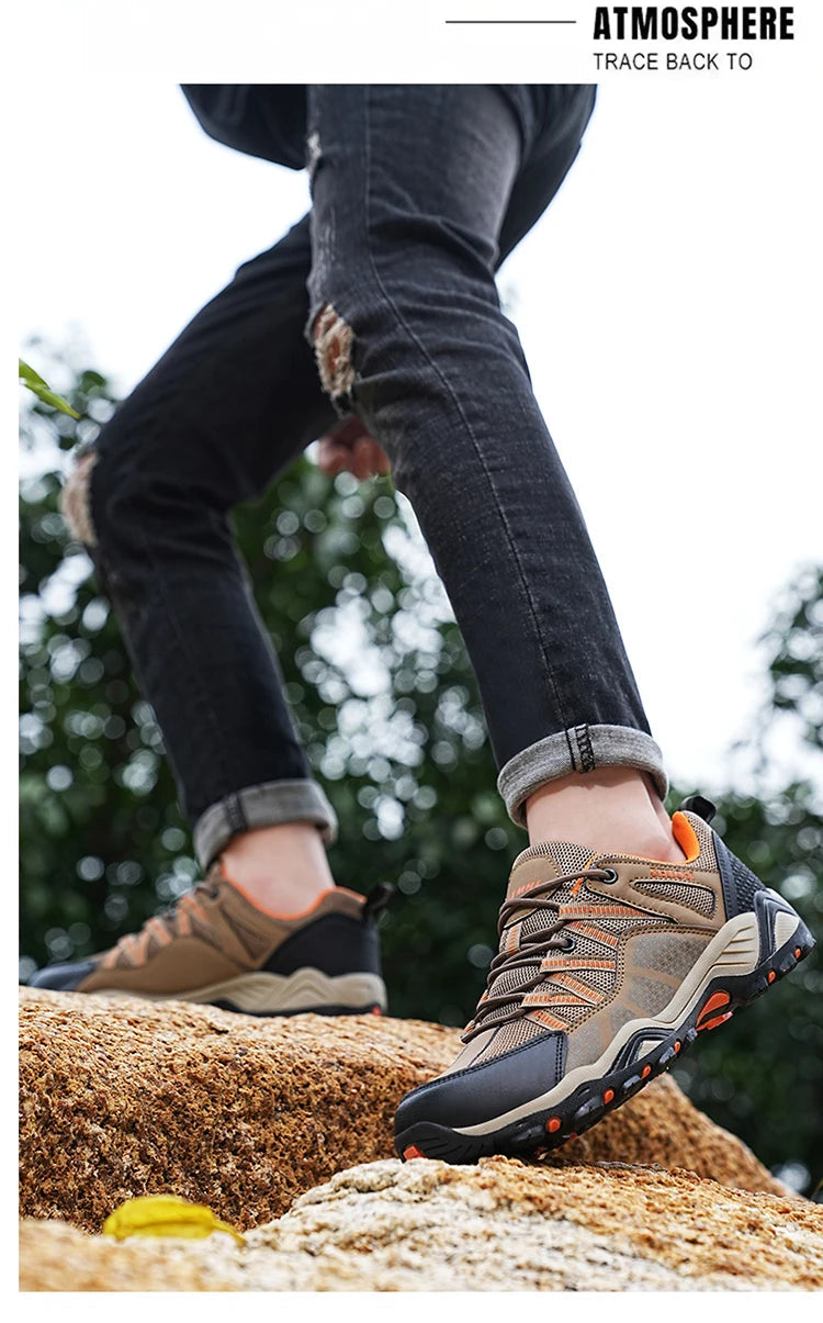 Chaussures de randonnée en maille pour hommes, souliers de voyage respirants, imperméables, pour plein air, chasse, pêche, montagne, équitation, sport MAEJORKEN