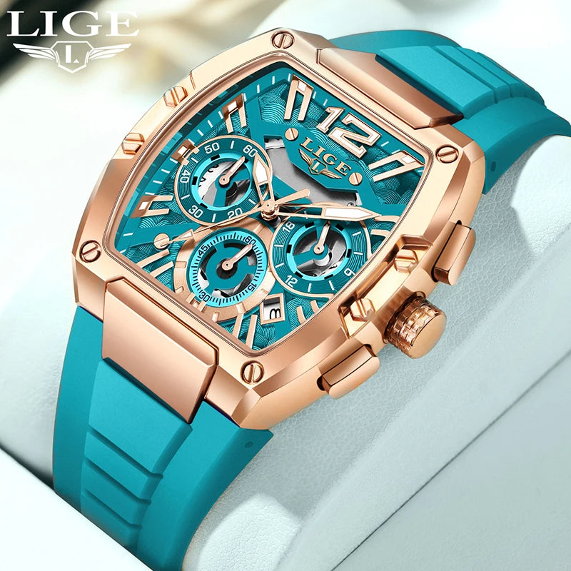 LIGE hommes montre haut tendance marque de luxe Silicone montre militaire hommes sport décontracté étanche Date Quartz montres pour hommes MAEJORKEN