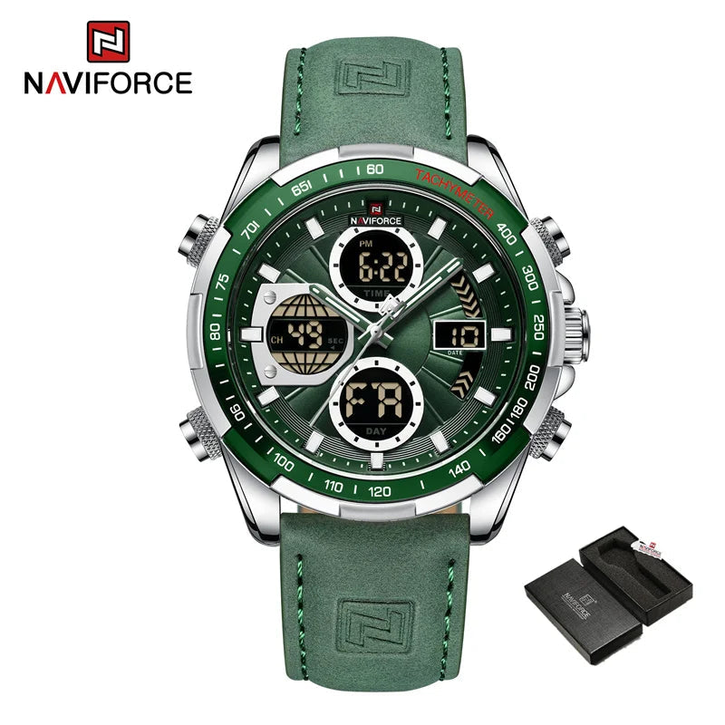 NAVIFORCE montre militaire pour hommes chronographe multifonction sport 3ATM étanche avec alarme affichage jour et Date horloge cadeaux masculins MAEJORKEN