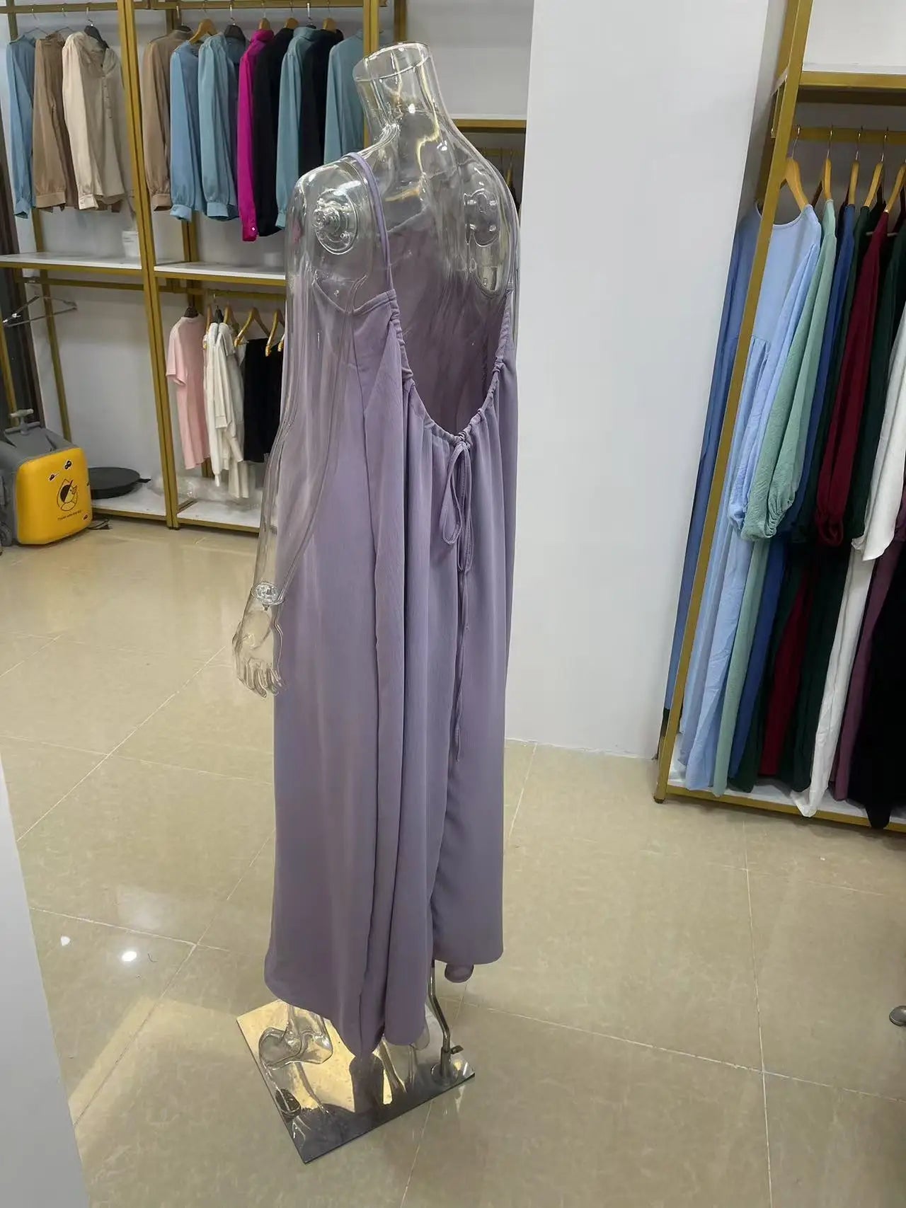 Nouvelle arrivée : Robe longue décontractée sans bretelles ni dos pour femme, confortable pour la maison et la nuit MAEJORKEN