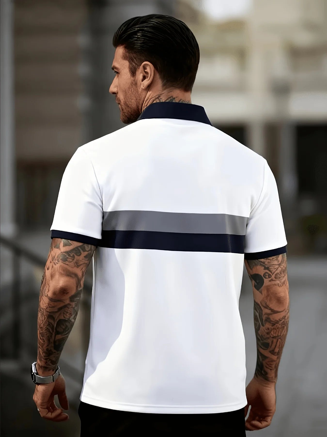 Nouveau Polo Homme Été 2026 - Chemise Imprimée à Motif Patchwork 3D Simple - Tendance, Confortable, Légère et Douce du S au 2XL MAEJORKEN
