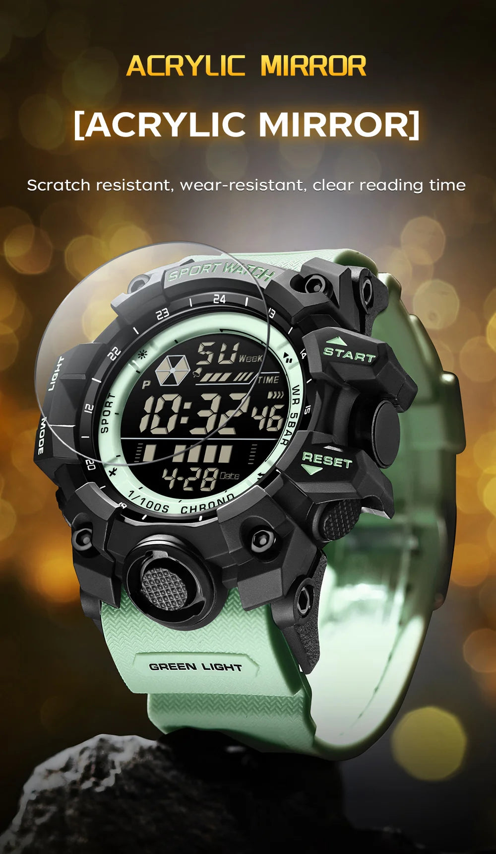 SANDA Sports de plein air hommes montre LED étanche analogique numérique spectacle multifonction grand cadran électronique montre-bracelet G style mâle Cloc MAEJORKEN