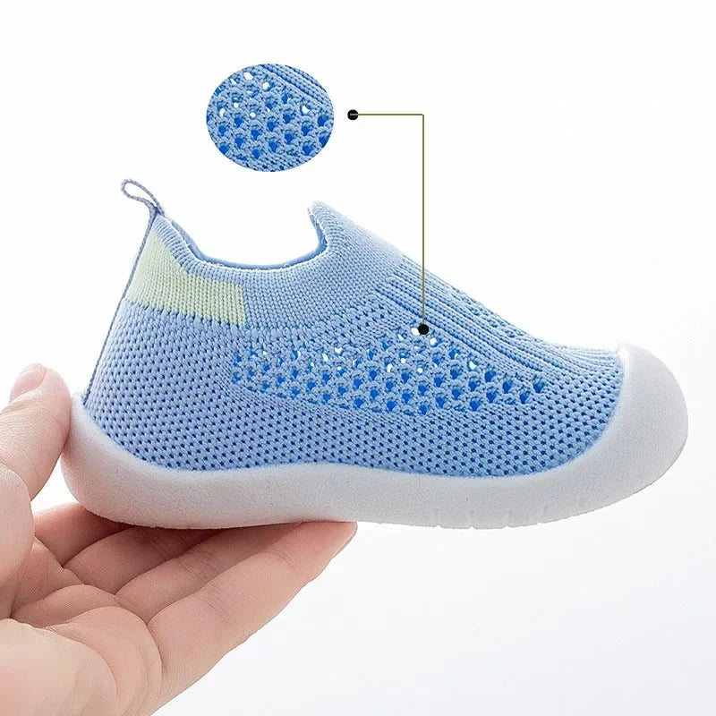 Printemps été enfant en bas âge chaussures respirant tricoté enfants baskets garçons sans lacet chaussures de Tennis filles doux antidérapant école chaussures décontractées MAEJORKEN