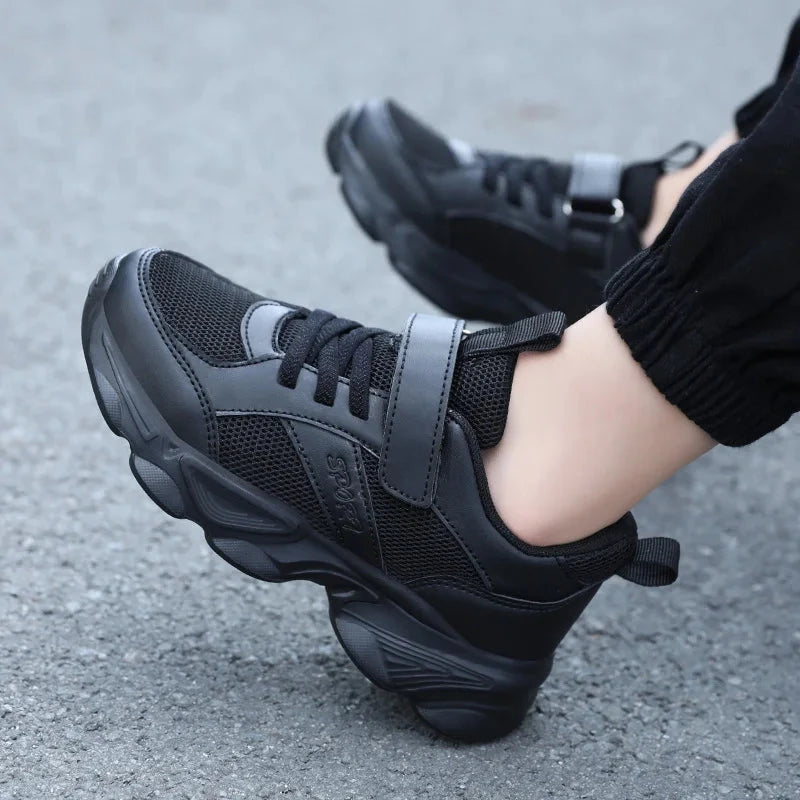 Chaussures de sport coordonnantes pour enfants, respirantes, noires, chaussures d'école, marche, course décontractée, rencontre, garçons, filles, étudiant, mode MAEJORKEN