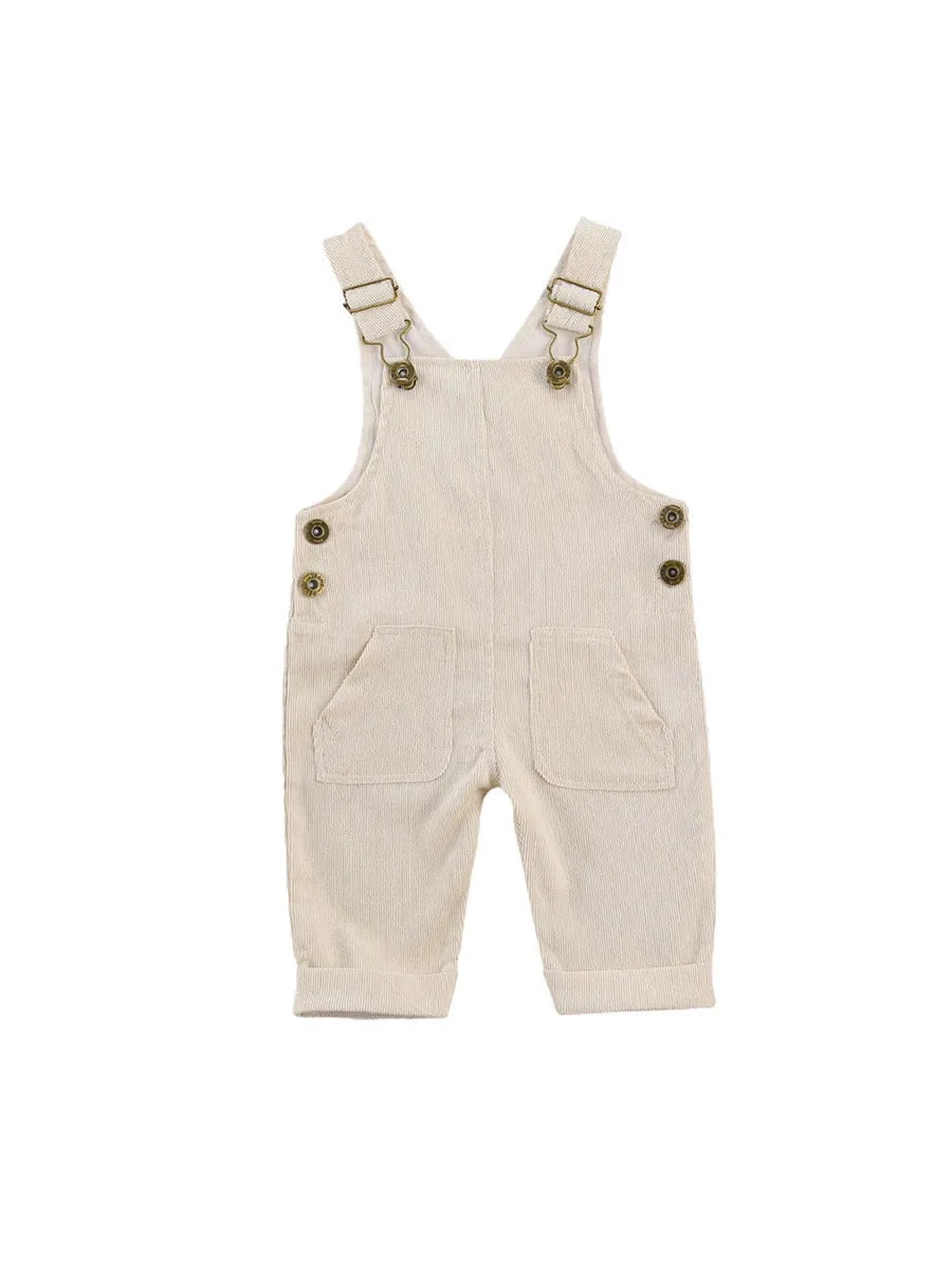 Combinaison pantalon à bretelles unisexe pour bébé de 0 à 24 mois, avec boutons, couleur unie, pour tout-petits garçons et filles MAEJORKEN