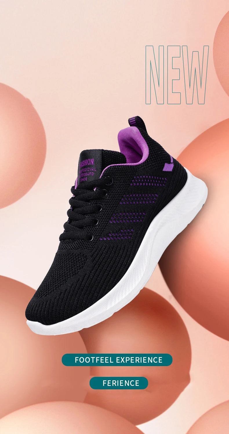 Litfun femmes chaussures de sport décontractées mode femme fond souple baskets respirant maille chaussures de course loisirs chaussures plates légères MAEJORKEN
