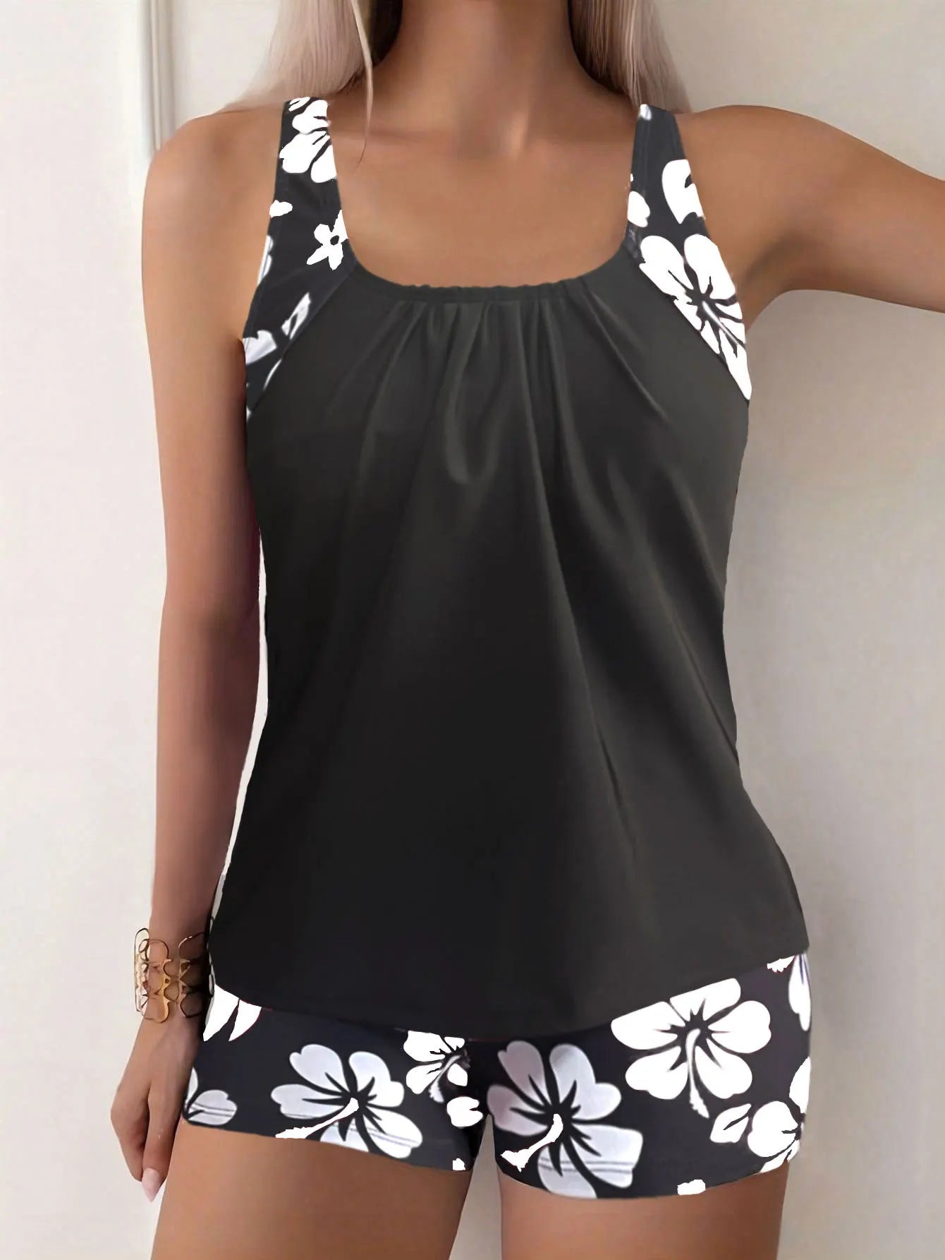 Maillot de bain en Polyester pour femmes, imprimé conservateur, séchage rapide, bas de Bikini, taille haute, motif Floral, Triangle, culotte transfrontalière, nouvelle collection 2025 MAEJORKEN