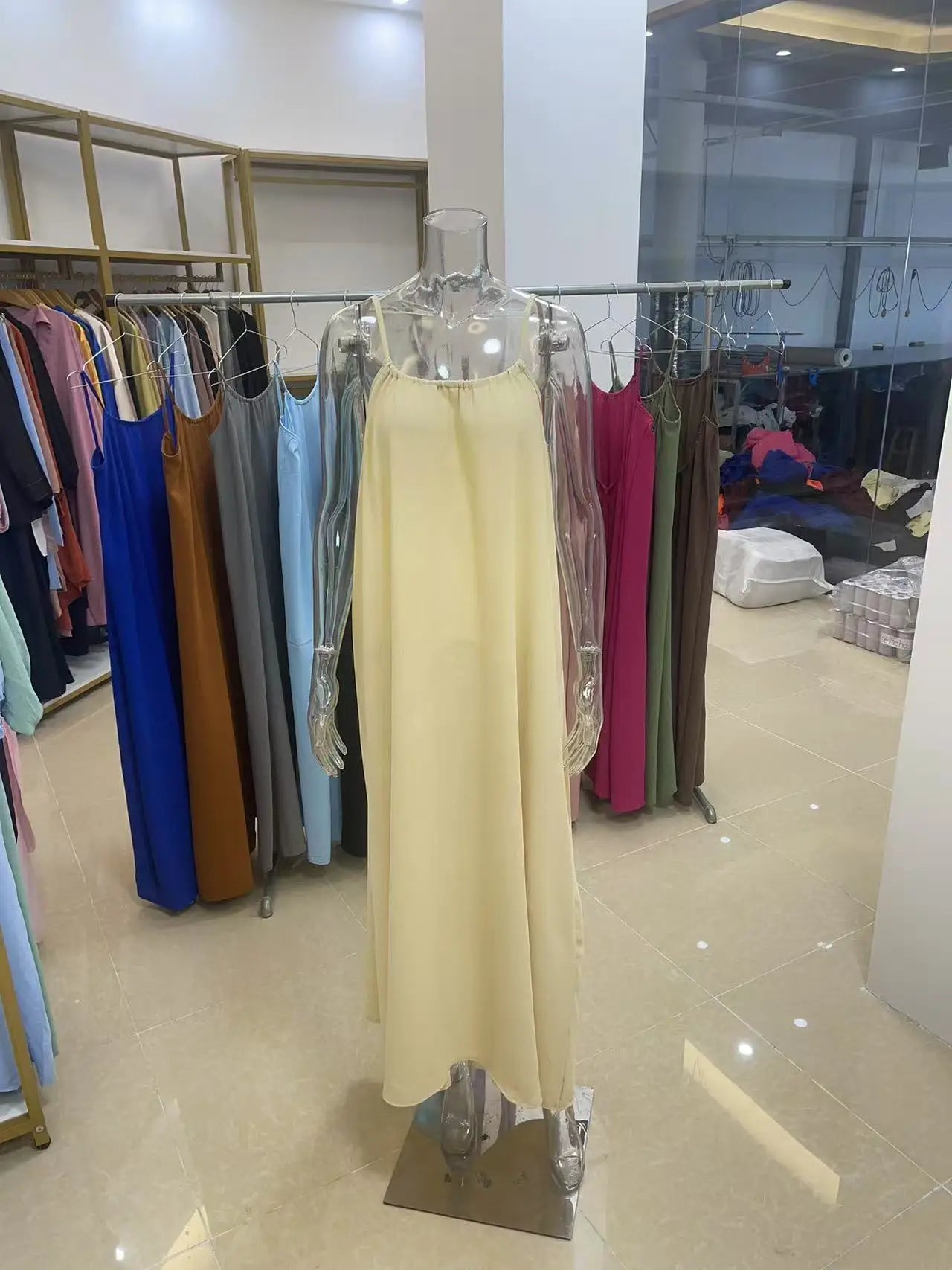 Nouvelle arrivée : Robe longue décontractée sans bretelles ni dos pour femme, confortable pour la maison et la nuit MAEJORKEN