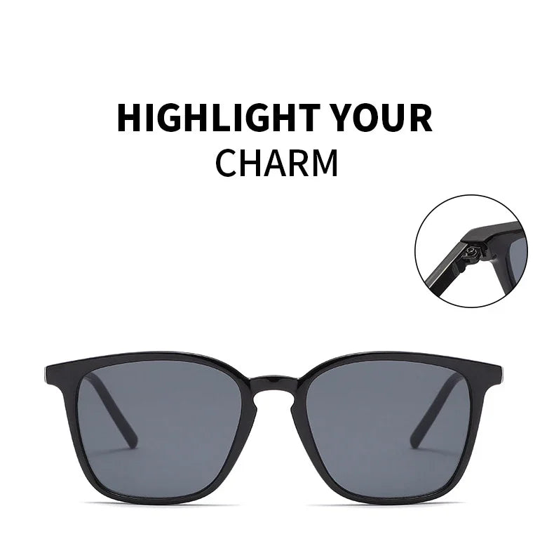 Lunettes De soleil carrées femme rétro marque Designer nuances noir