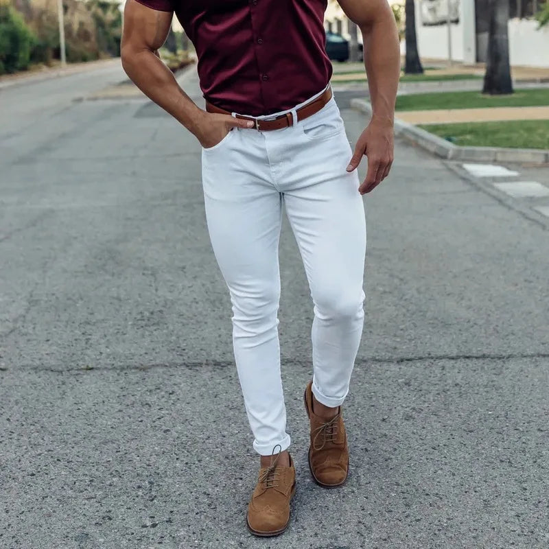 Pantalon Slim couleur unie du S au 3XL