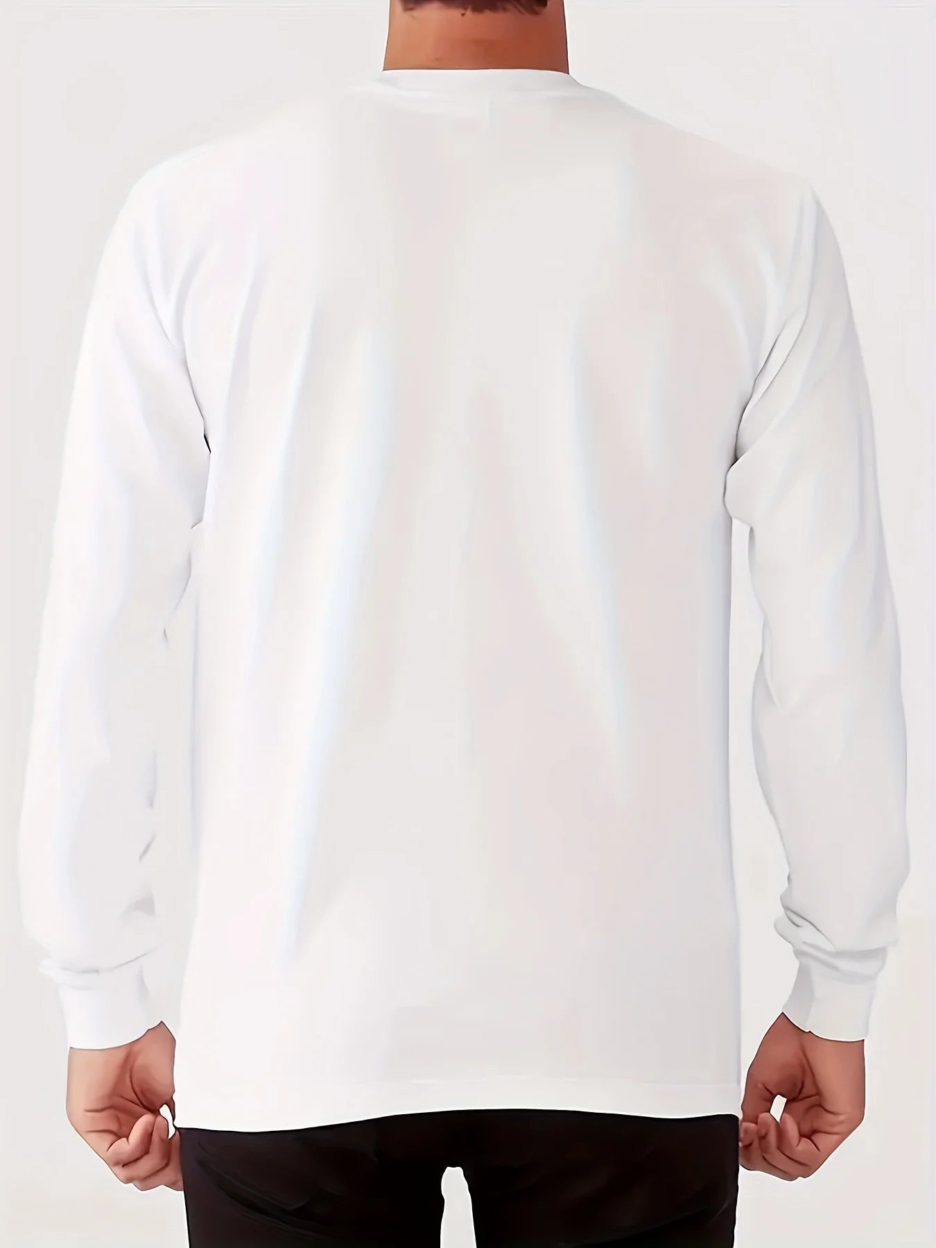 100% pur coton hommes à manches longues col rond ample décontracté futur lettre motif imprimé printemps et automne polyvalent T-shirt MAEJORKEN