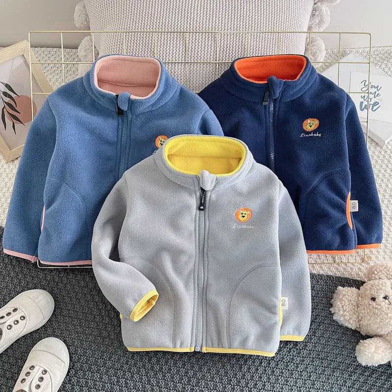 Nouveaux enfants garçons filles polaire cardigan veste hiver enfants chaud à capuche bébé manteaux casual enfant en bas âge vêtements d'extérieur MAEJORKEN