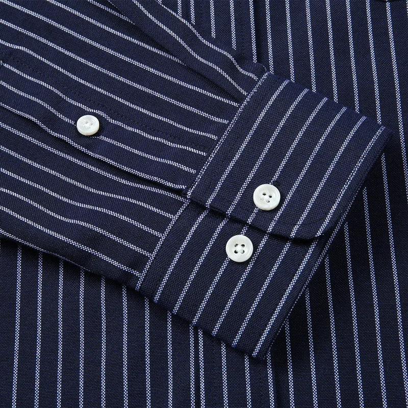 Chemise homme bleu rayé Oxford coton flanelle grande taille 5XL 6XL 7XL 8XL 10XL élégant bureau surdimensionné manches longues mince rouge blanc MAEJORKEN