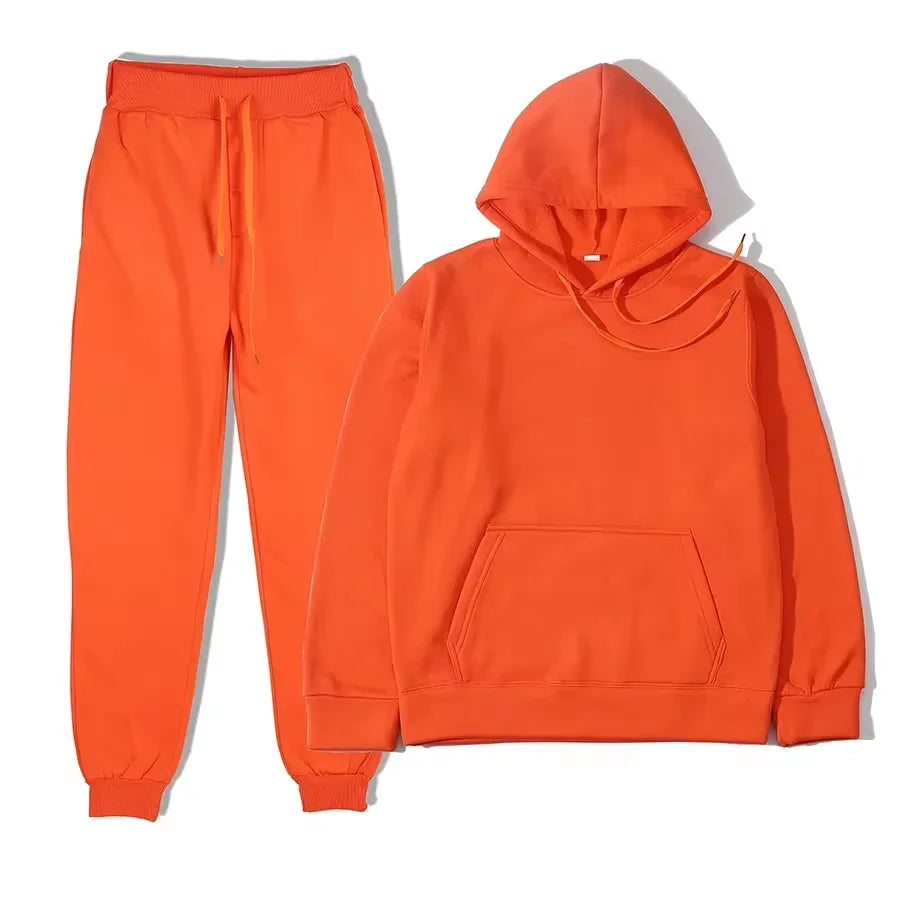 Ensemble survêtement couleur unie sweat à capuche + pantalon du S au 3XL