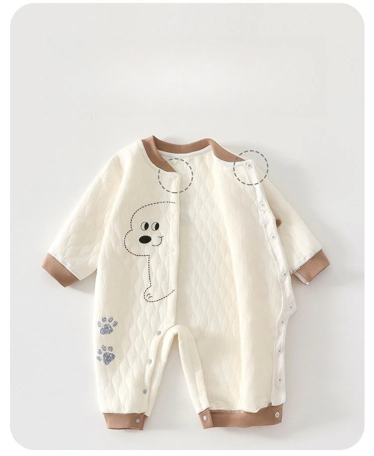Combinaison d'automne pour bébé, veste en coton épais, vêtements chauds à trois couches pour nouveau-nés de 0 à 18 mois, vêtements rampants pour jeunes enfants MAEJORKEN