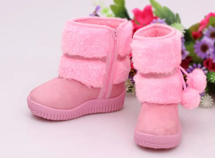 Bottes de neige pour filles, confortables, épaisses et chaudes, pour enfants, boule épaisse, mignonnes, chaussures de princesse, automne, 2023 MAEJORKEN