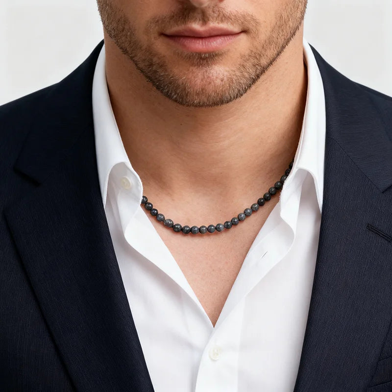 Collier élégant pour hommes, perles de 4mm, guérison, 7 couleurs disponibles, lave réglable, Howlite, obsidienne, court, sport, absorbant la sueur MAEJORKEN