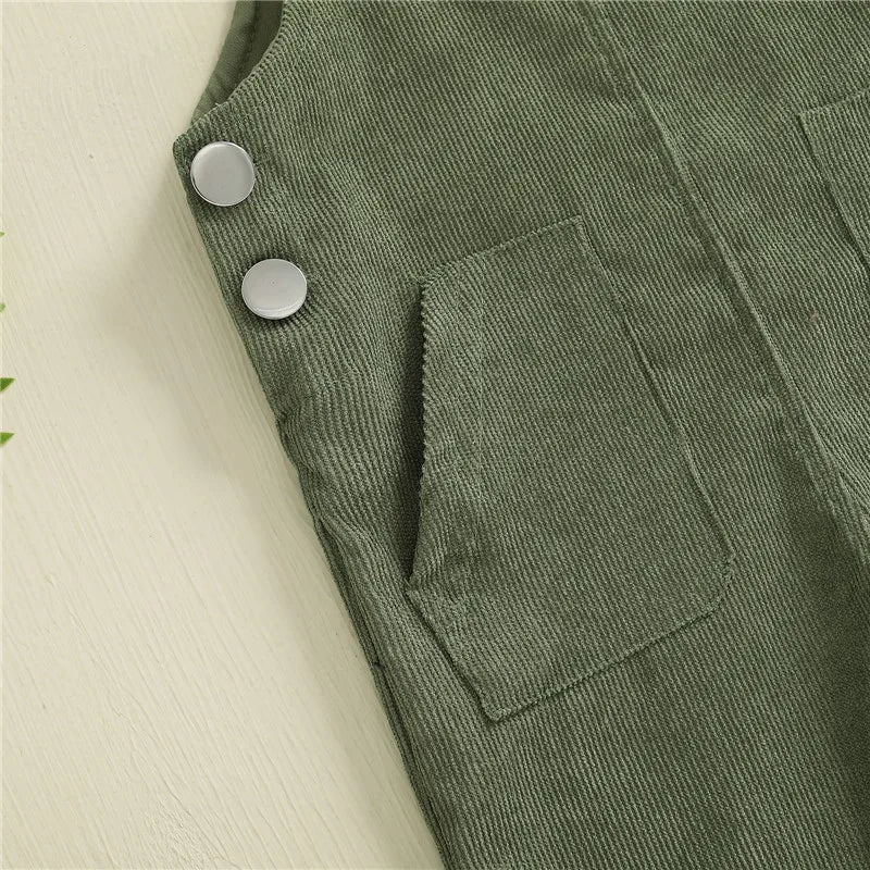 Combinaison pantalon à bretelles unisexe pour bébé de 0 à 24 mois, avec boutons, couleur unie, pour tout-petits garçons et filles MAEJORKEN