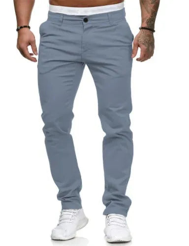 Pantalon Slim couleur unie du S au 3XL