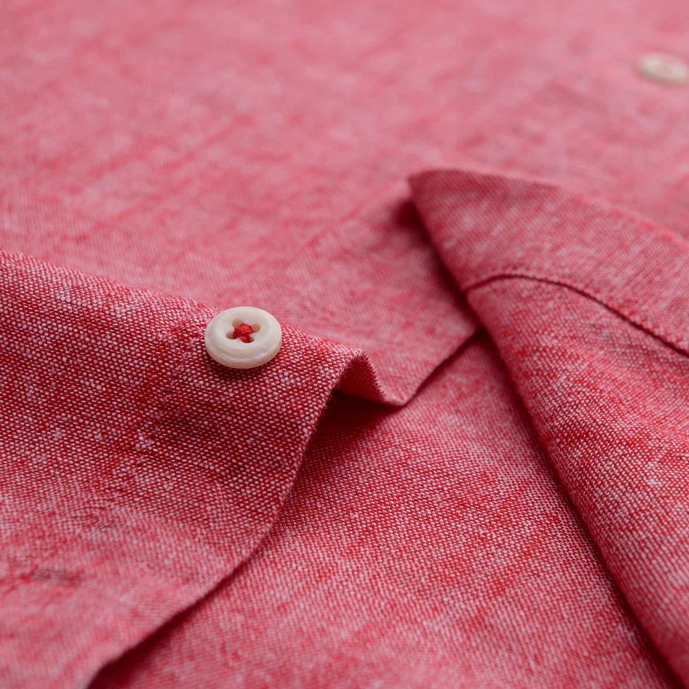 Chemise habillée à col boutonné pour hommes, mélange de coton et de lin respirant, manches longues, coupe cintrée, printemps été décontracté Chic MAEJORKEN