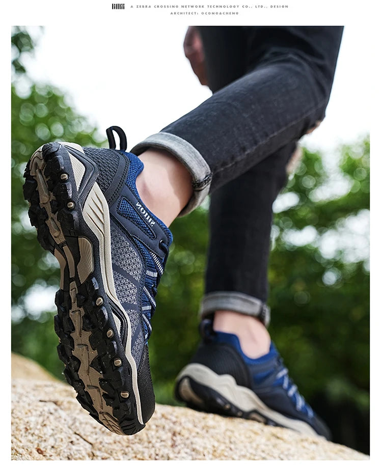 Chaussures de randonnée en maille pour hommes, souliers de voyage respirants, imperméables, pour plein air, chasse, pêche, montagne, équitation, sport MAEJORKEN