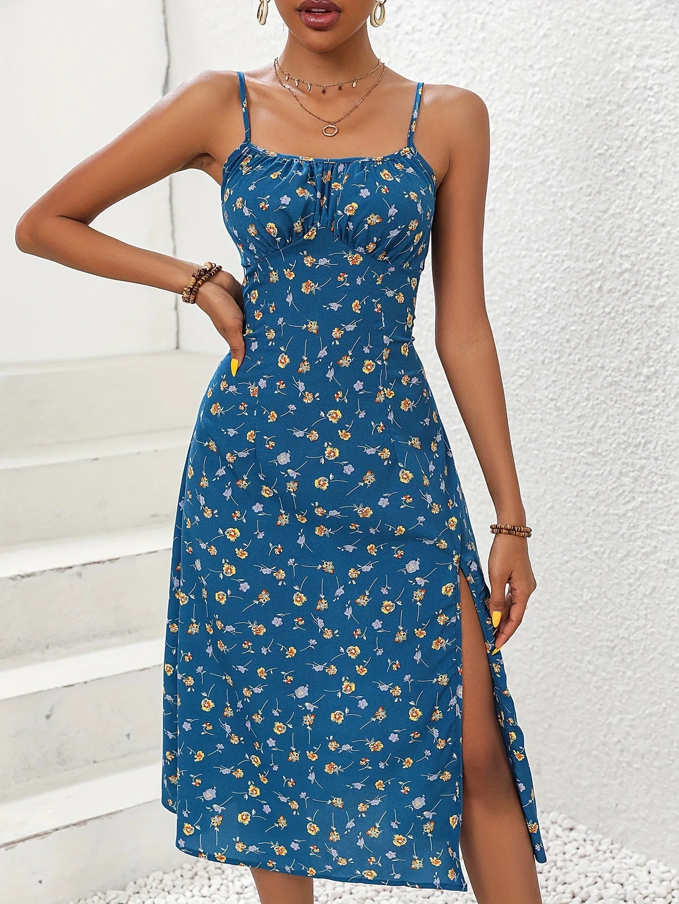 Robe d'été à bretelles Spaghetti imprimé à pois, sans manches du S au 2XL
