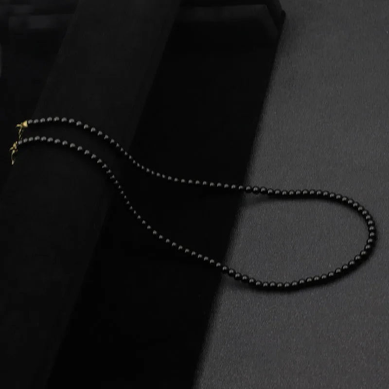 Collier élégant pour hommes, perles de 4mm, guérison, 7 couleurs disponibles, lave réglable, Howlite, obsidienne, court, sport, absorbant la sueur MAEJORKEN