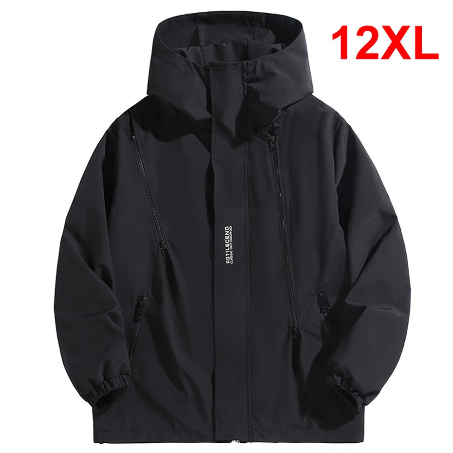 10XL 12XL grande taille coupe-vent hommes veste imperméable couleur unie noir coupe-vent manteaux mâle grande taille vêtements d'extérieur MAEJORKEN