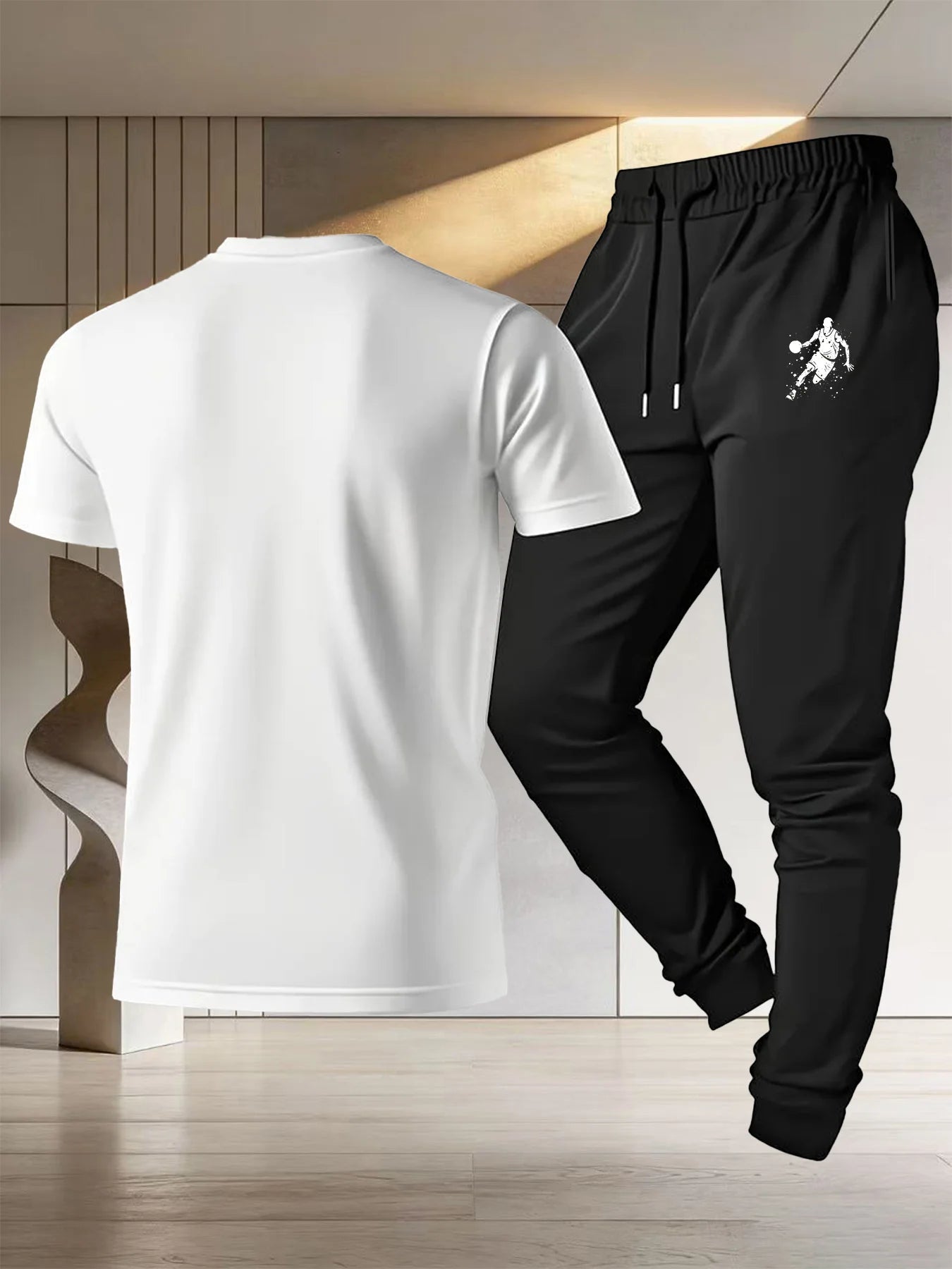 Vêtements de sport de basketball pour hommes, t-shirt d'été en pur coton à manches courtes, pantalon de sport léger, nouveau style 2026, coupe ample MAEJORKEN
