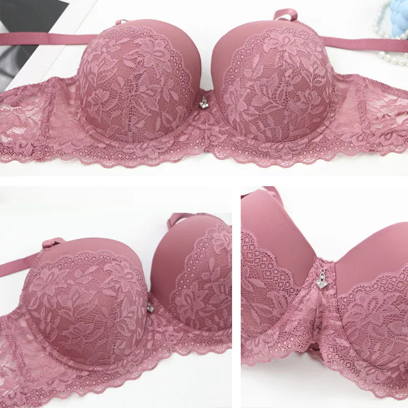 DaiNaFang soutien-gorge Push Up pour femmes respirant ascenseur dentelle garniture CDE tasse sous-vêtements noir rose kaki rouge grande taille Lingerie MAEJORKEN