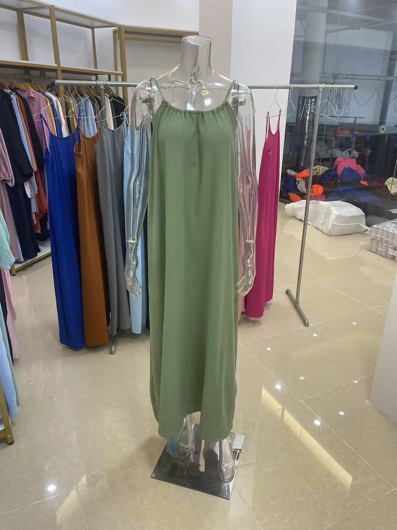 Nouvelle arrivée : Robe longue décontractée sans bretelles ni dos pour femme, confortable pour la maison et la nuit MAEJORKEN