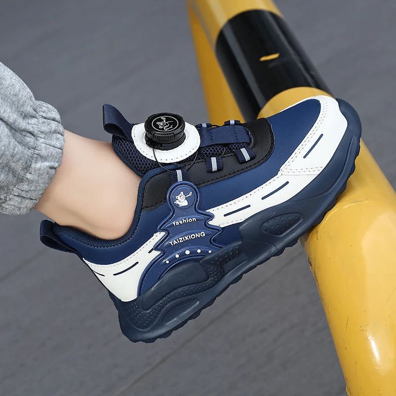 Baskets en cuir légères et antidérapantes pour enfants, chaussures décontractées pour garçons et étudiants, chaussures de sport, de course, de Tennis MAEJORKEN