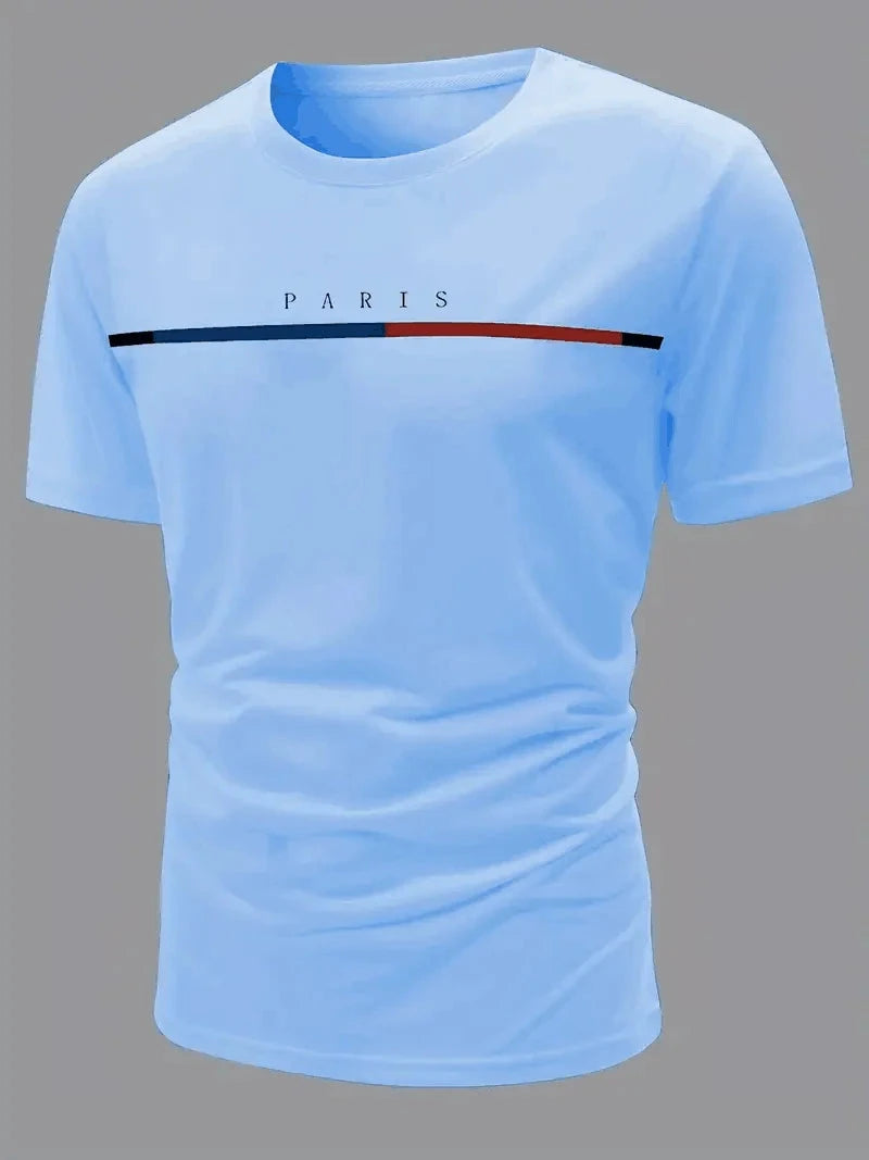 T-shirt confortable pour hommes, T-shirt à motif imprimé sur le thème de Paris, vêtements d'été pour hommes, vêtements pour hommes MAEJORKEN