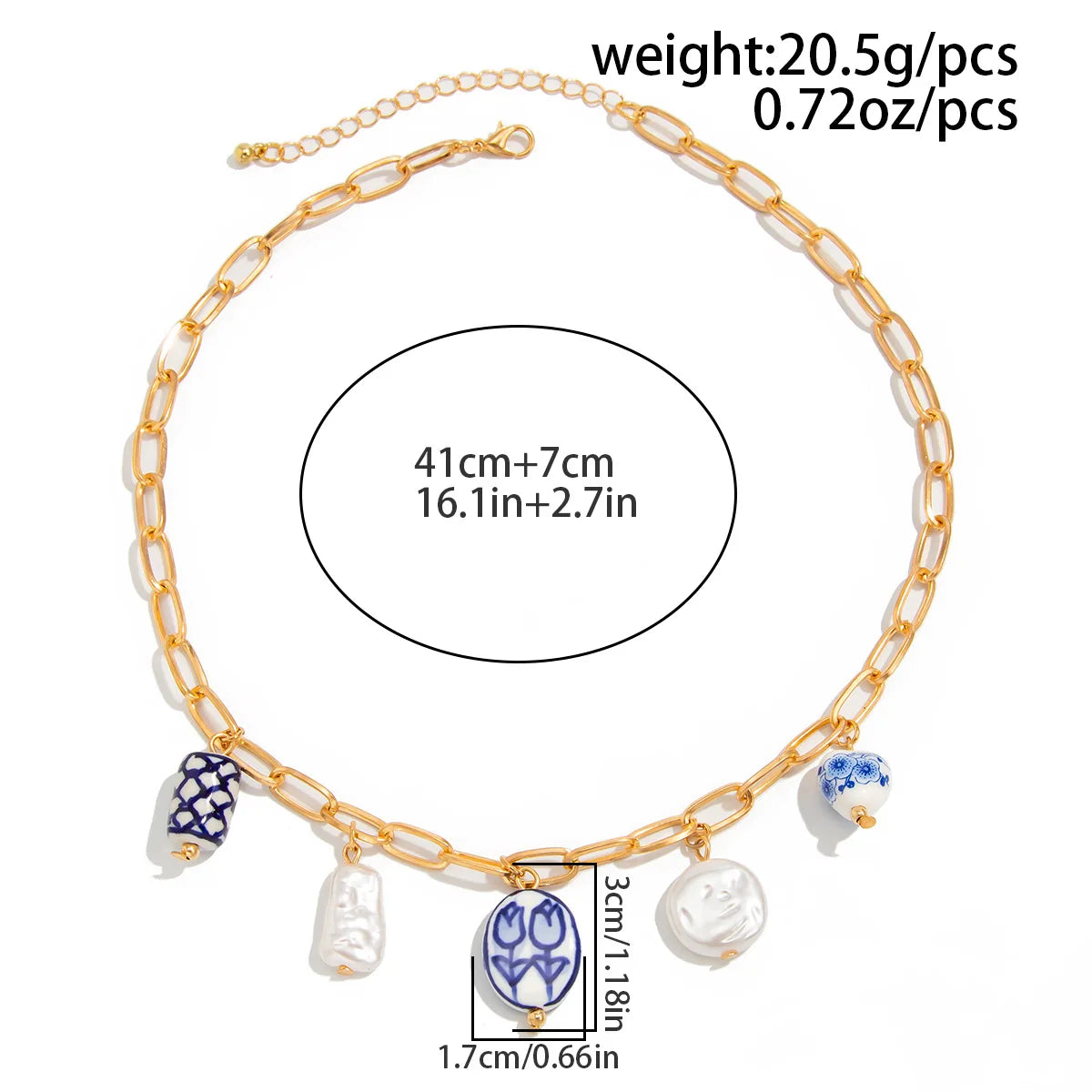 Mode géométrie chaîne Barlot Imitation perle pendentif collier pour les femmes vacances océan style à la main clavicule chaîne N0511 MAEJORKEN